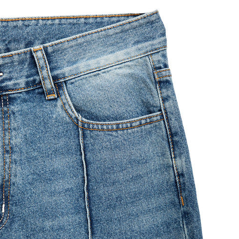 Uniform & Bridge Pin Tuc Wide Denim Indigo Washed U21RPT009 Degli Uberti